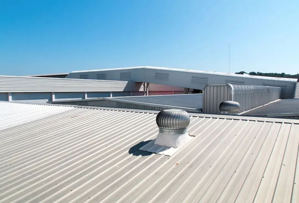 Commercial low-slope membrane roof on a business property in the Twin Cities, MN