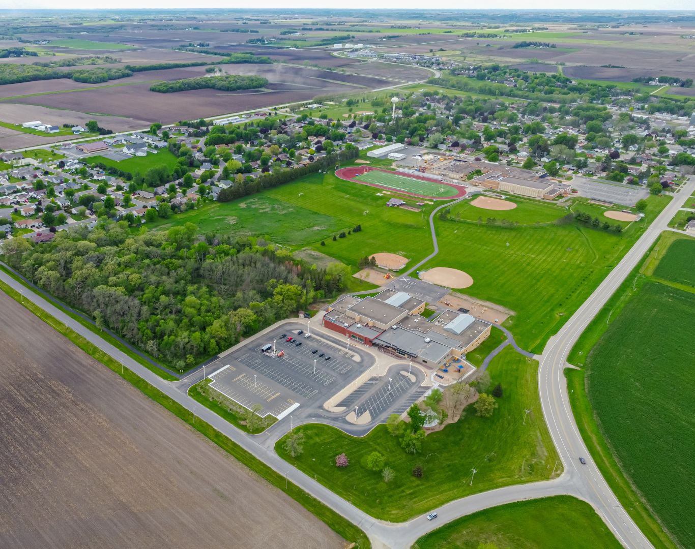 US-14 and MN-42 run through town, Eyota, MN